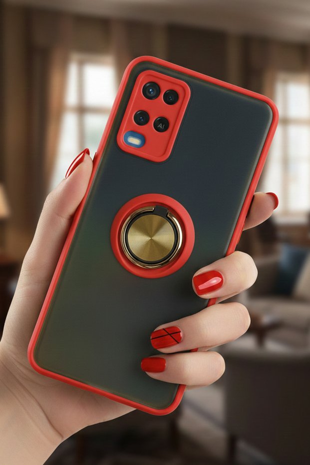 Ring Case with Camera Protection for Oppo A54 4g - Stain Resistant Matte and Durable Construction