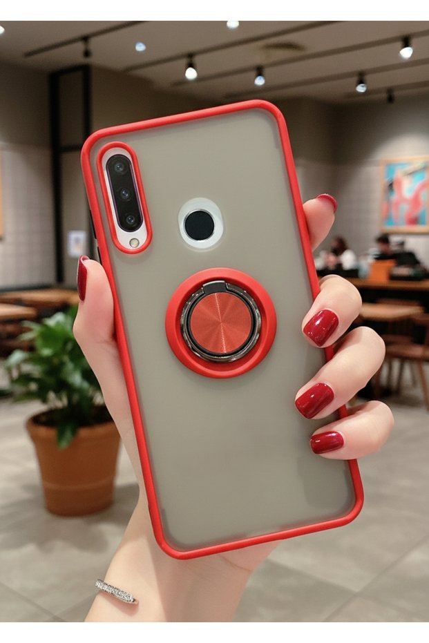 Ring Case with Camera Protection for Huawei Y6P - Stain-Resistant Matte and Durable Construction