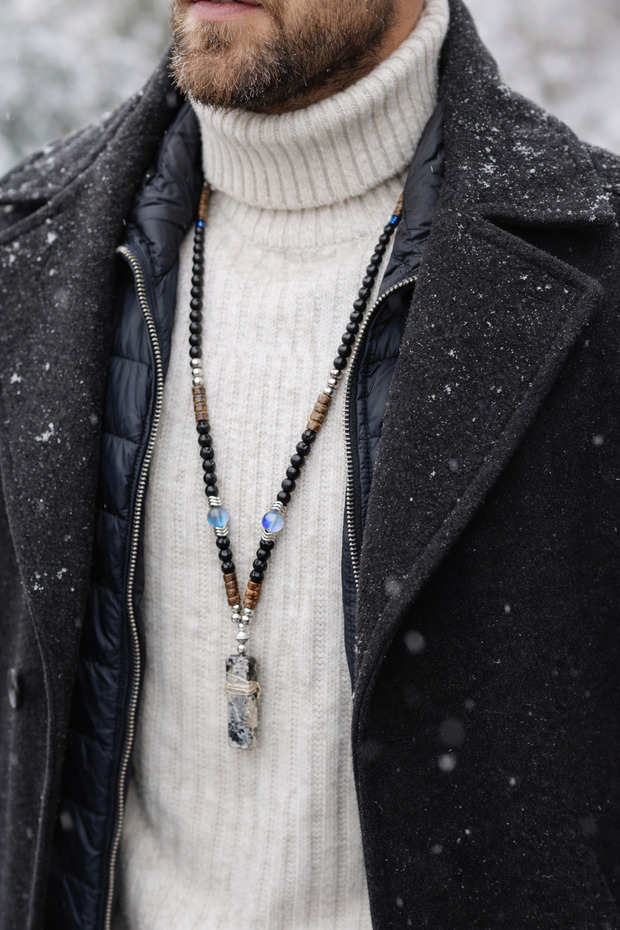 Spiritual Energy Necklace | Lavrakist Natural Stone Tipped Masculine Design