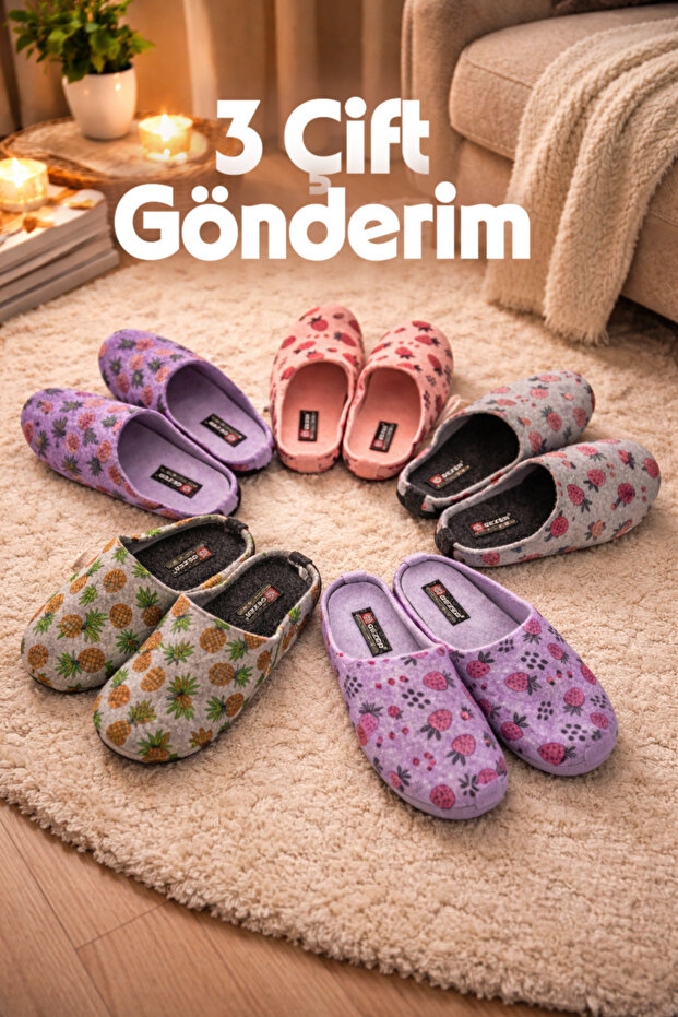Comfortable Winter Felt House Slippers with Orthopedic Insoles