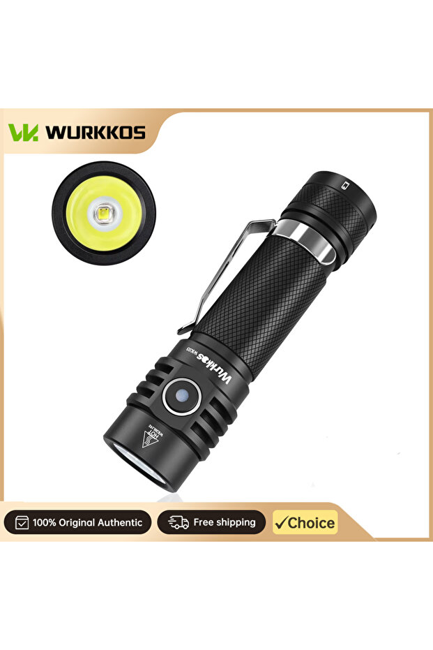 black 6000-6500K With Battery Wurkkos WK03 LED Flashlight 18650 Torch 1800LM ATR Luminus SST40 Recha