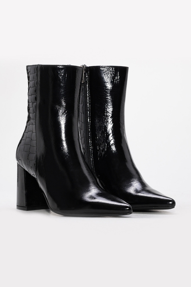 Hakiki Deri Kadın Kalın Topuklu Bot 215DZA3211 - 6