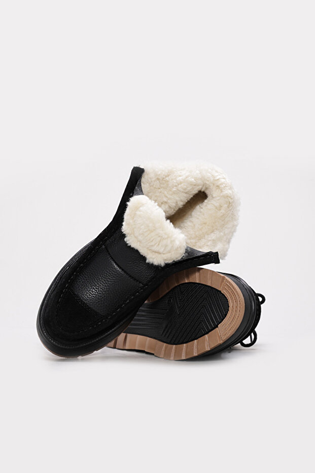 Hakiki Deri Kadın Kalın Taban Bot 409SZA3152 - 5