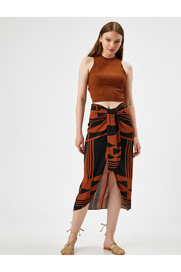 Slit Skirt Patterned - 2