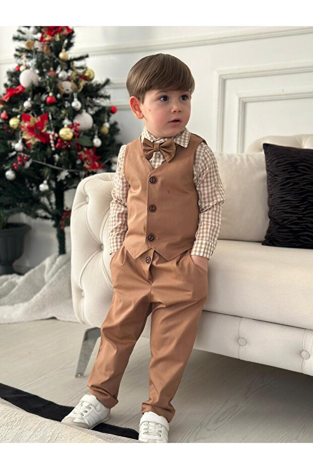 Milk Coffee Pitta Vest Set