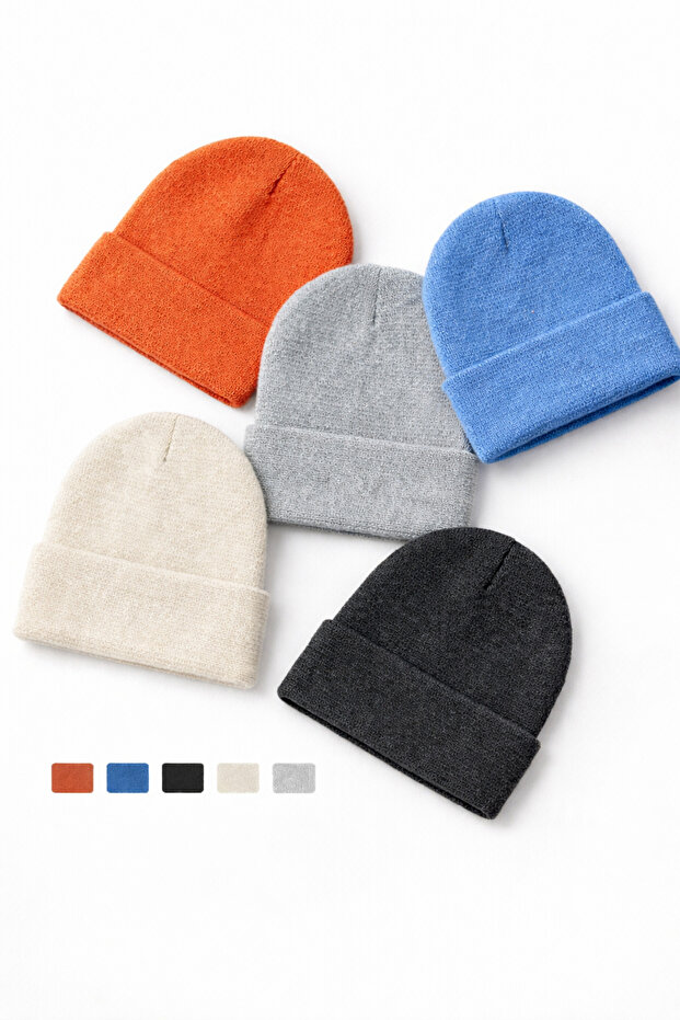 طقم قبعة شتوية محلية أساسية قابلة للطي للجنسين مكونة من 5 قطع - 2
