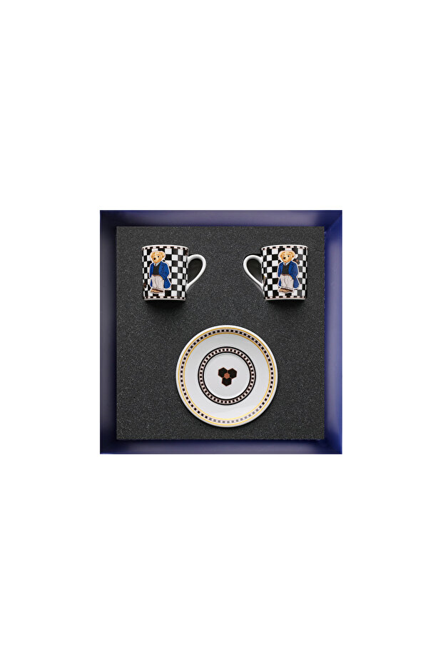 Honey Dama Teddy Bear Porcelain 2-Piece Coffee Cup