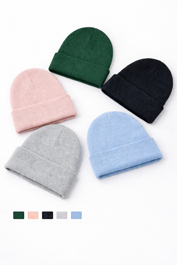 طقم قبعة شتوية محلية أساسية قابلة للطي للجنسين مكونة من 5 قطع - 2