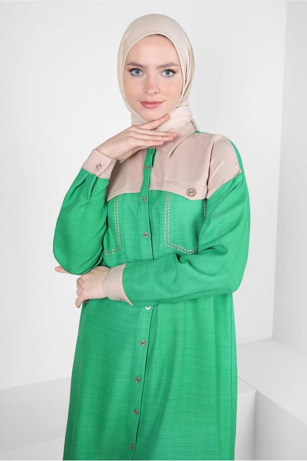 TWO COLOR SHIRT TUNIC 44135
