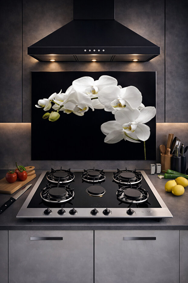 Stove Back Glass Protector, Countertop Built-In Back Protector, Heat Resistant, Decorative Patterned