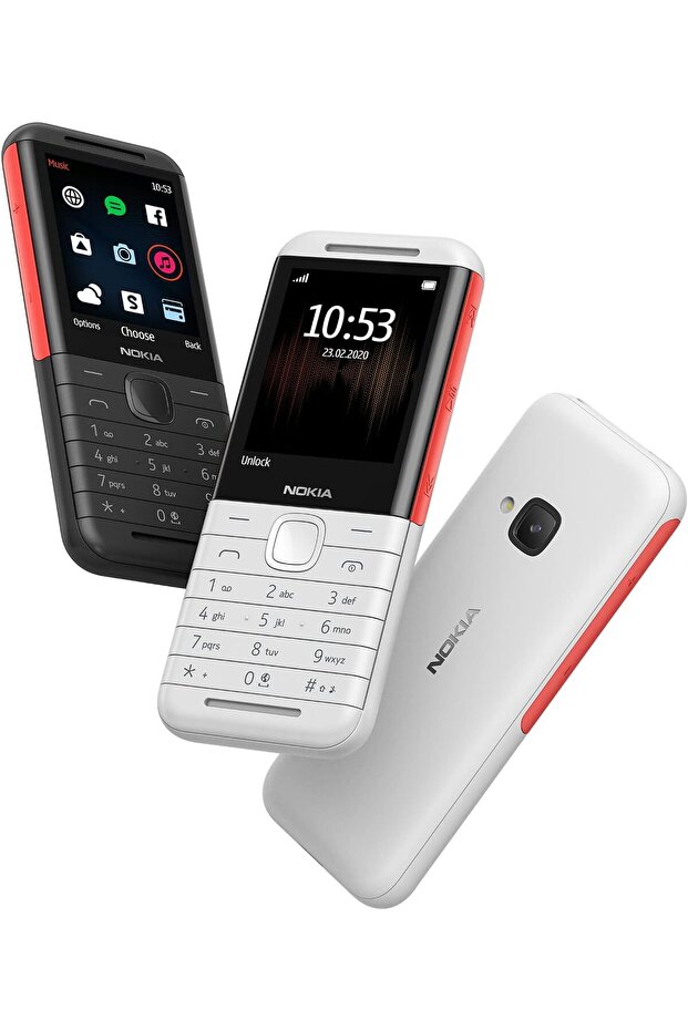 هاتف نوكيا 5310 ابيض يدعم شريحتي اتصال يدعم شبكات الجيل الثاني 2G