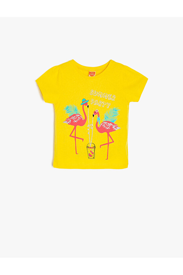 Yellow Baby Girl Text Printed T-Shirt