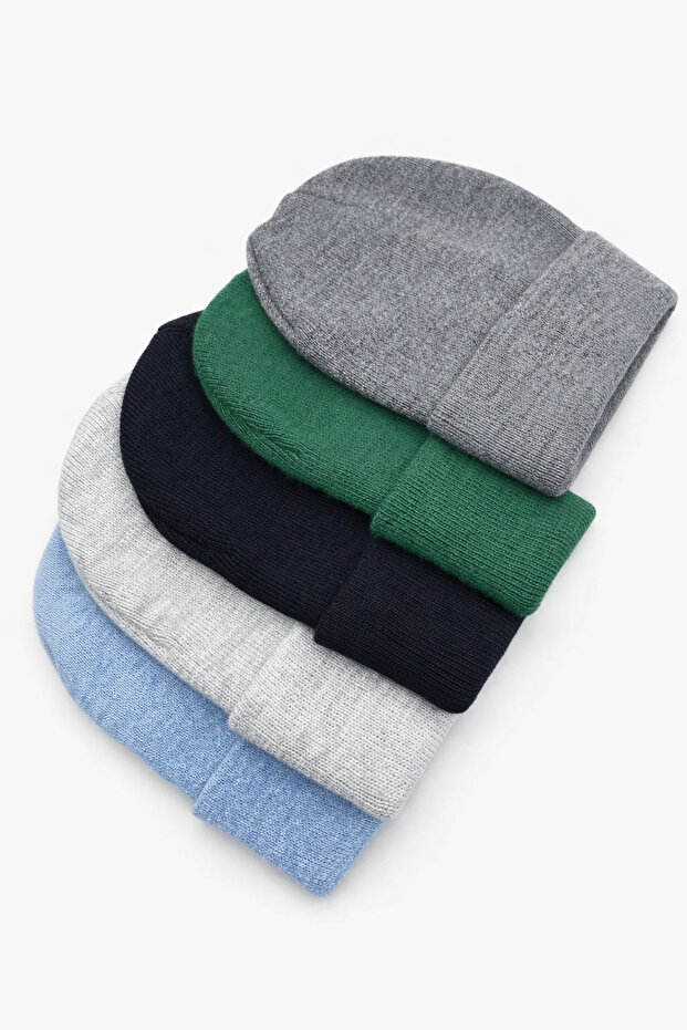 طقم قبعة شتوية محلية أساسية قابلة للطي للجنسين مكونة من 5 قطع - 1