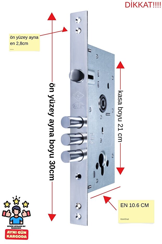 Çelik Kapı kilidi (barelsiz) Monoblok - 3