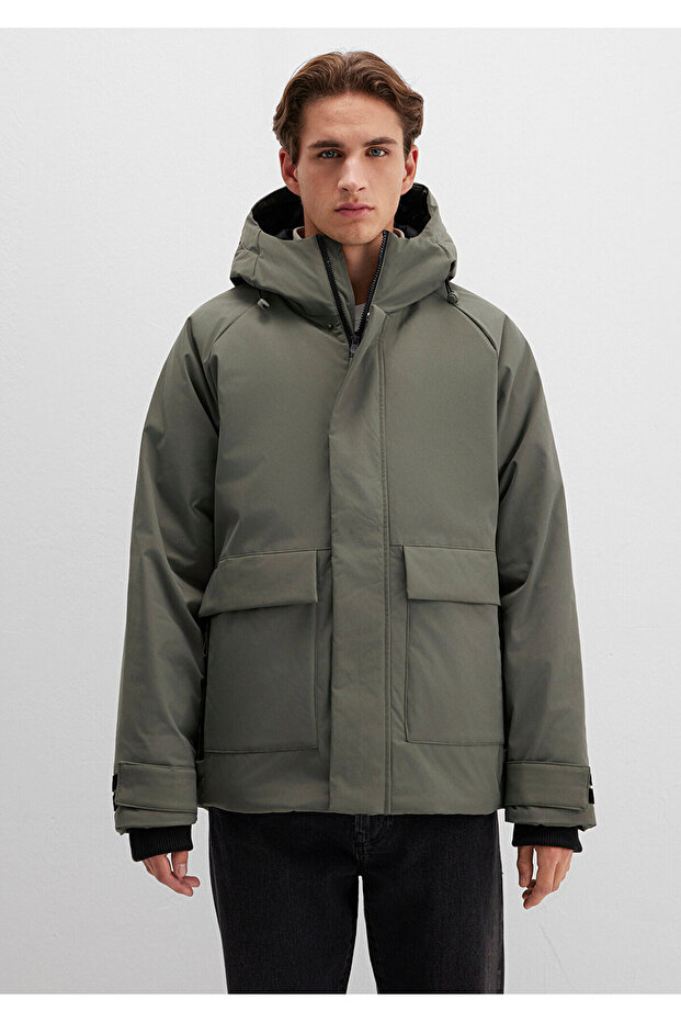 Pocket Detailed Khaki Coat 0110467-85485 - 3