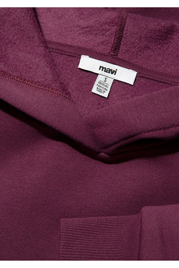 Kapüşonlu Mor Basic Sweatshirt 167299-70670 - 6