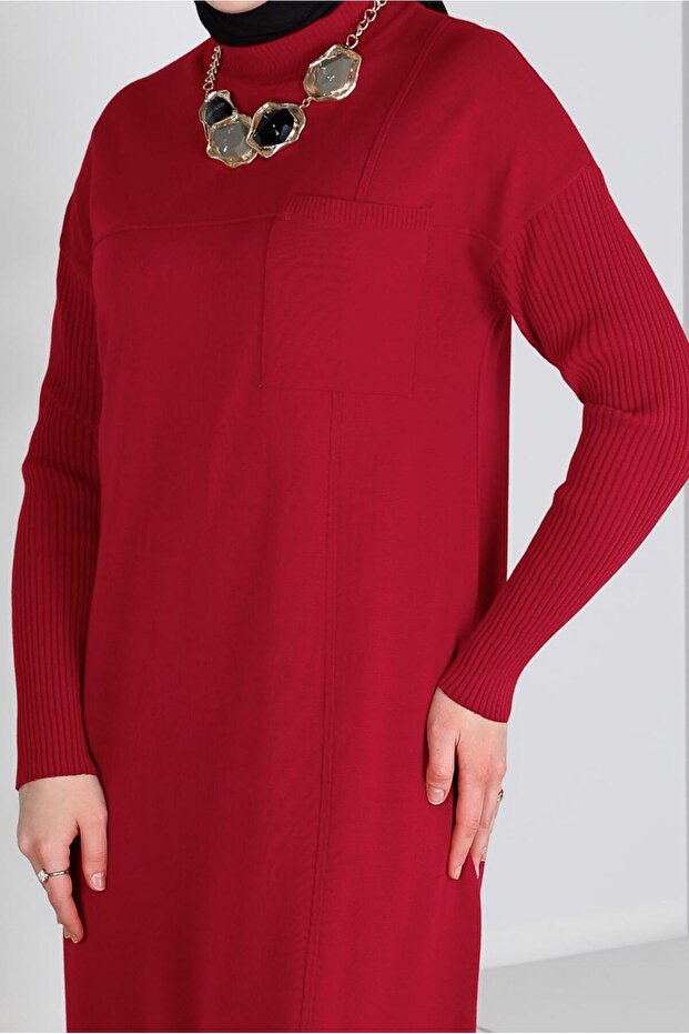 CEP DETAYLI BASIC TRİKO ELBİSE 43129 - 4