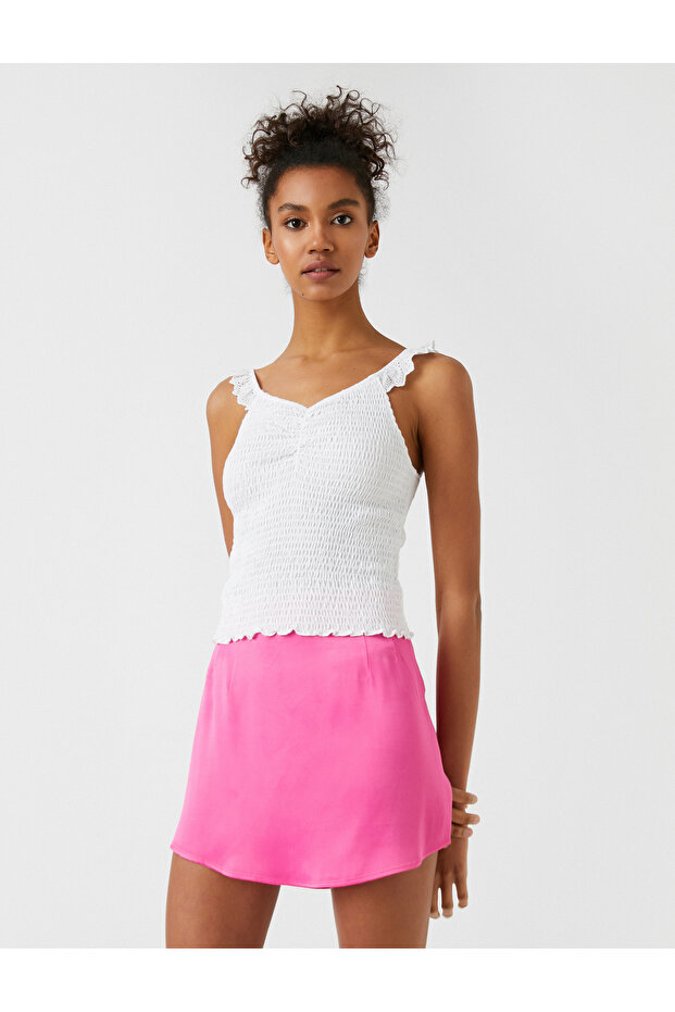 V-Neck Frilly Undershirt - 1