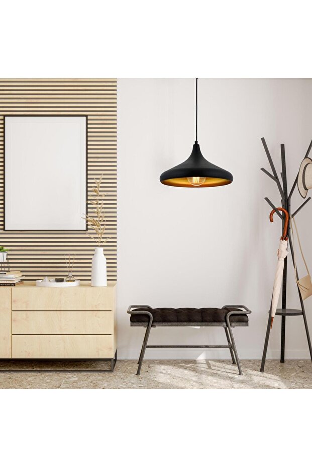 Pera Siyah Tekli Modern Retro Sarkıt Retro Salon Avize - 3