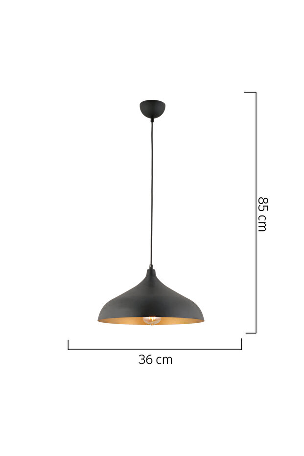 Pera Siyah Tekli Modern Retro Sarkıt Retro Salon Avize - 8