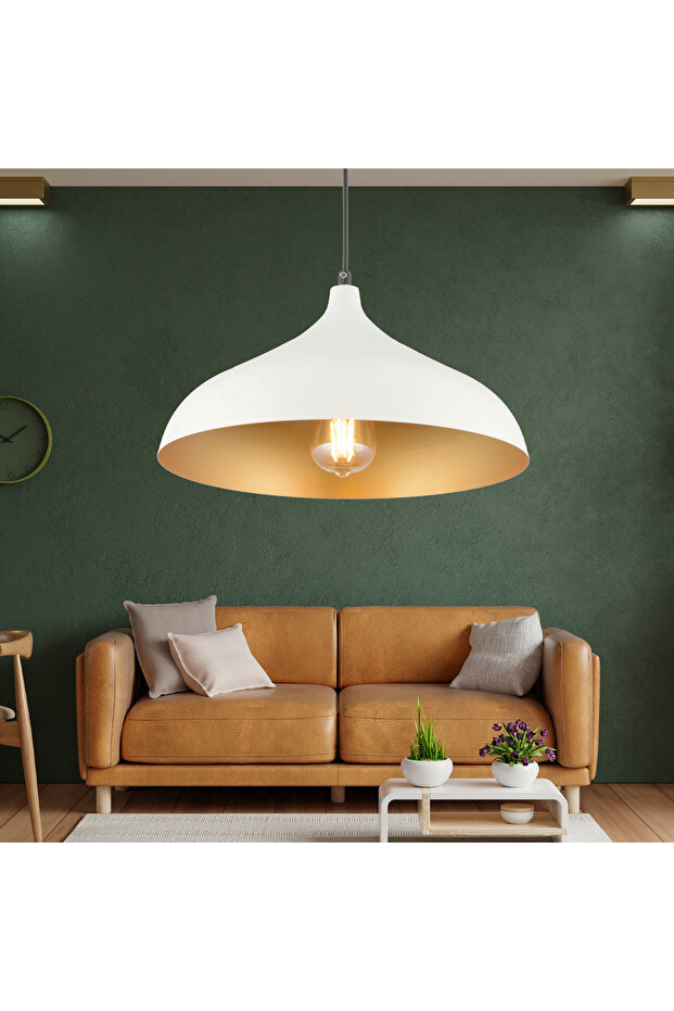 Pera Beyaz Tekli Modern Retro Sarkıt Salon Avize - 1