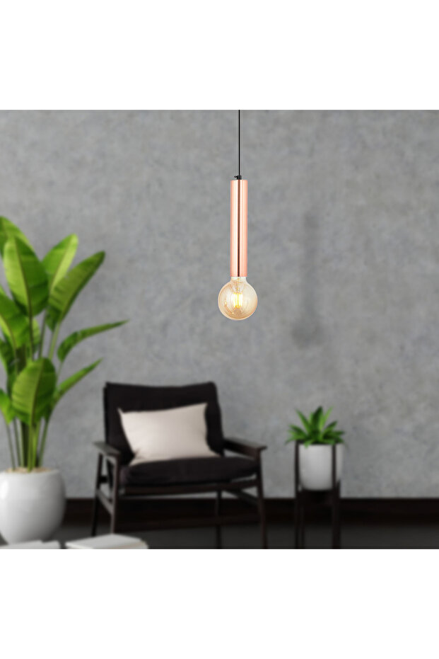 Elisa Tekli Bakır Modern Sarkıt Mutfak Salon Sarkıt Avize - 2