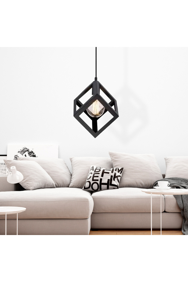 Cup Tekli Sarkıt Siyah Modern Retro Sarkıt Mutfak Salon Sarkıt Avize - 2