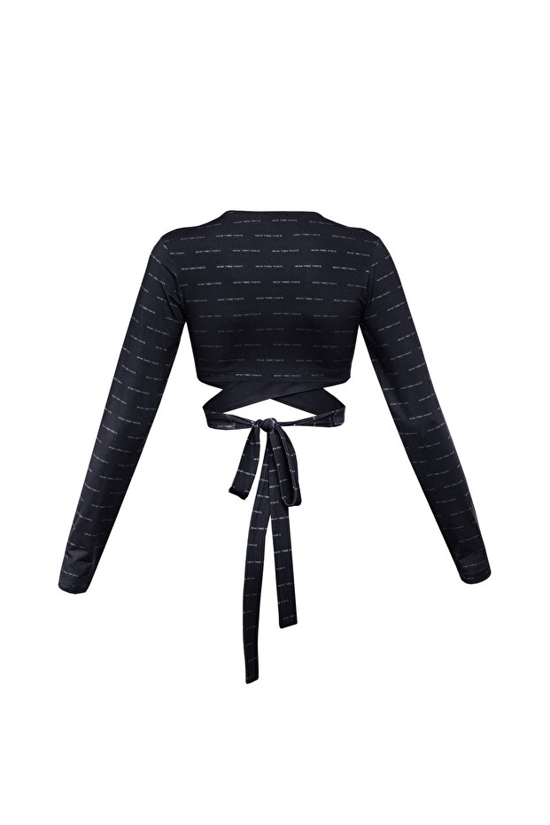 Siyah Frıda Bağlamalı Crop - 4