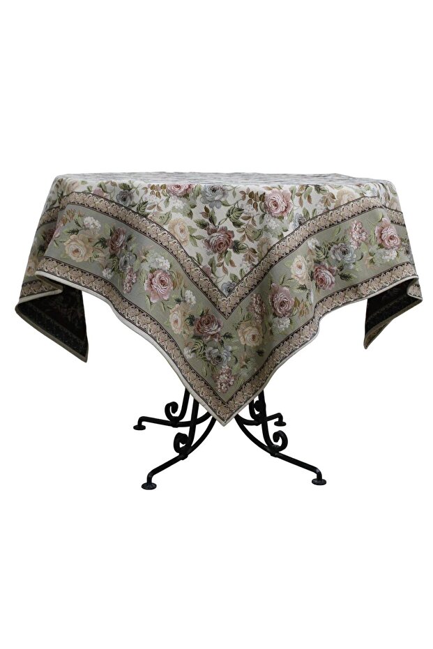 Green Vanilla Tablecloth - Bone Pattern, 140*140 - 2