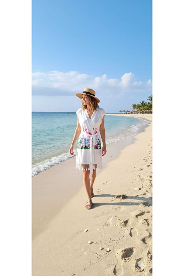 Luxury Print Kimona Peshtemal Beach Bathrobe Dress