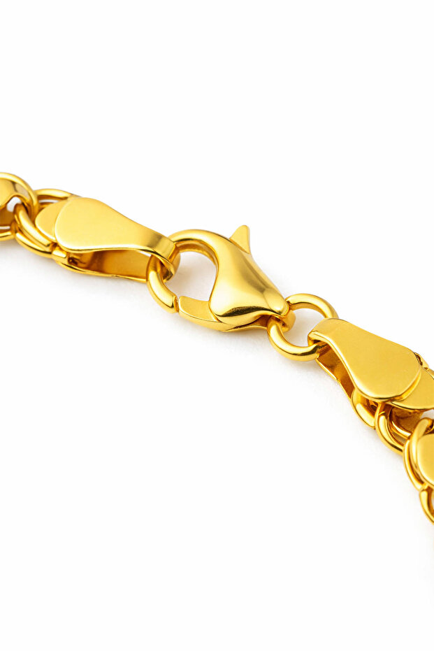 14 Ayar Altın Orta Kalın Pullu Halep Bileklik - 4