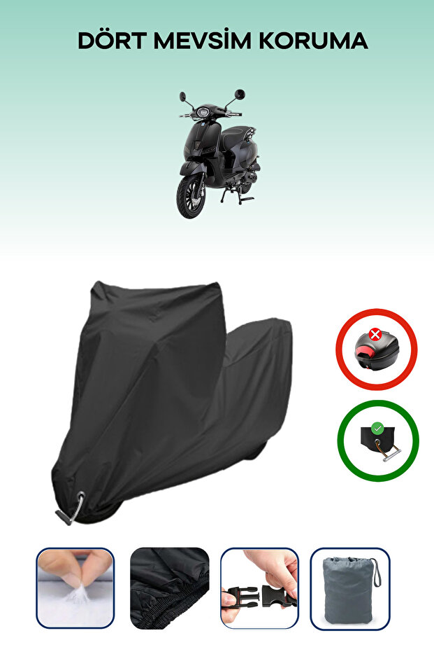 Black Lock Compatible Mondial 50 Wing Compatible Motorcycle Tarpaulin, Protection Cover