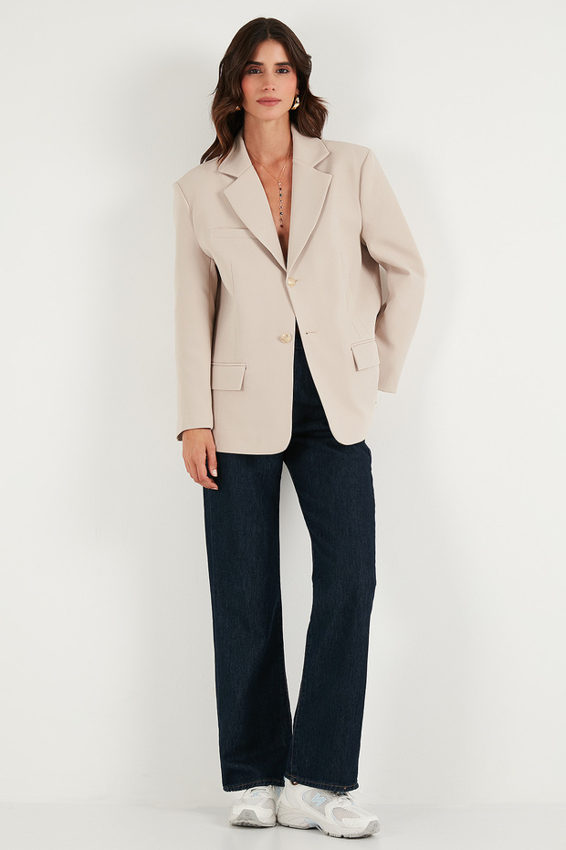 Regular Fit Jacket Collar Buttoned Blazer Jacket Jacket 6839562 - 5