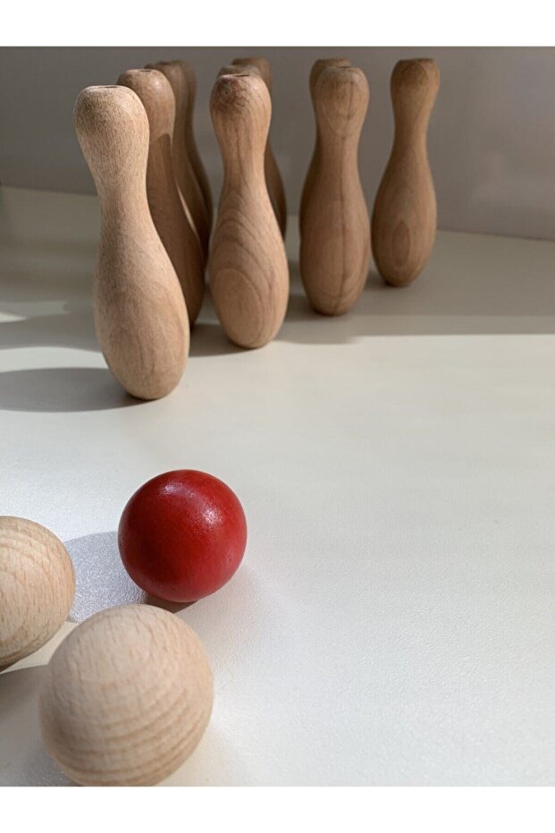 Ahşap Mini Bowling Oyunu - 10 cm - 3