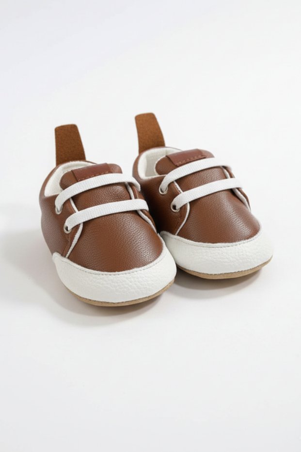 Genuine Leather Baby Shoes, First Step Shoes, Baby Booties, Short Ankle and Lace-Up