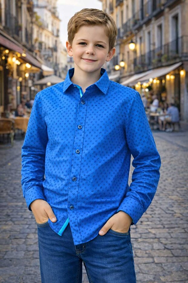 Tiny Patterned Long Sleeve Shirt
