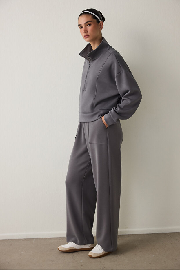 Silky Feel Half Zip Sweatshirt - 6