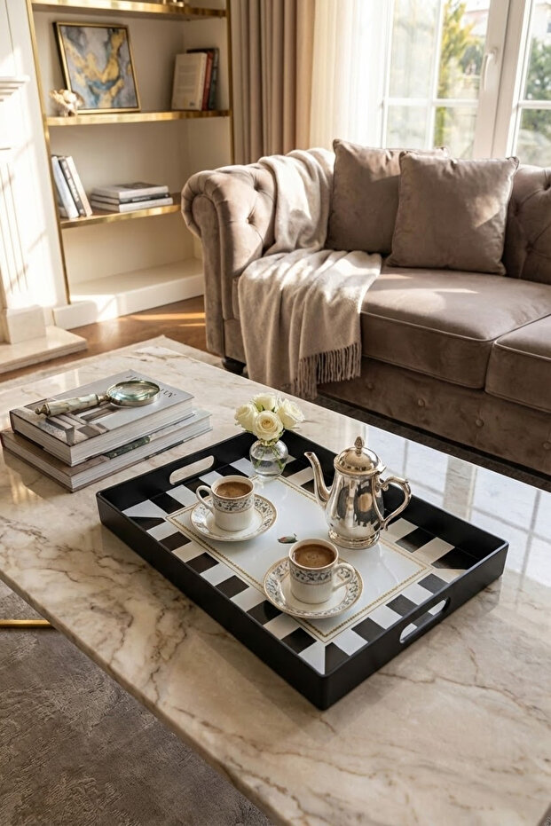 صينية مستطيلة ذات نمط أنيق ومقابض مريحة - 3