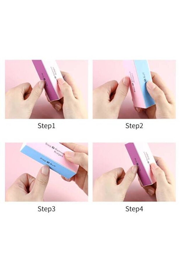 Multicolor Nail Buffer with 4 Faces, - 3