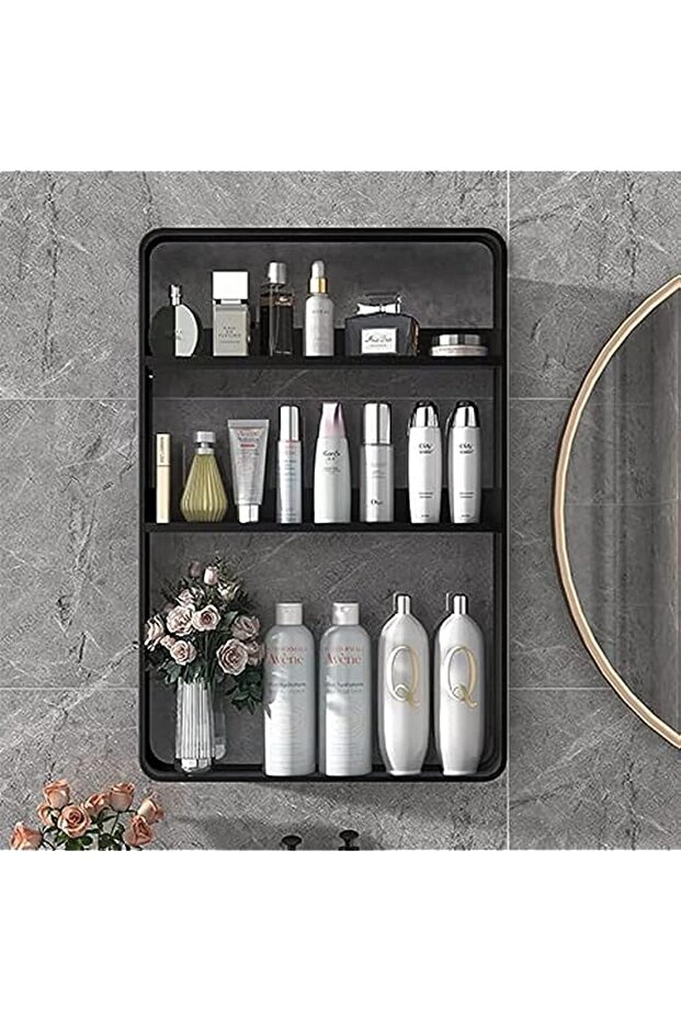 Jorunb Heavy Duty Lavatory Glass Bathroom Shelf, 3 Tier