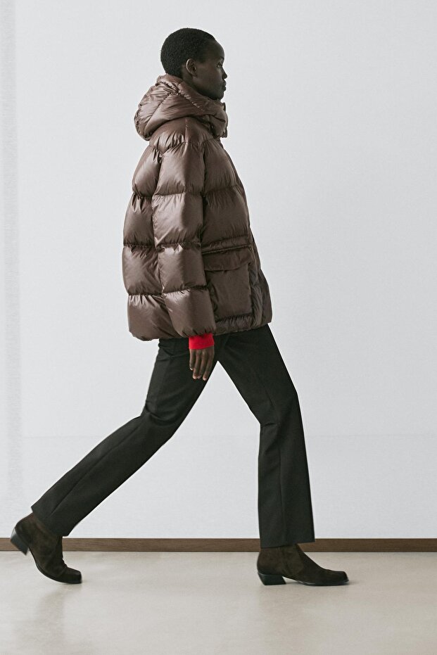 Parlak şişme mont - 3