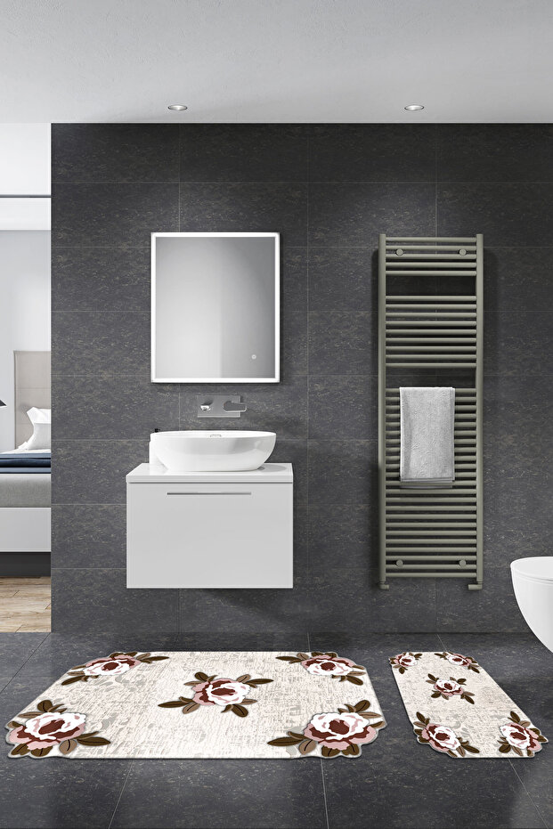 Orkide Laser Cut 2-Piece Bathroom Set St210Fg413Mr