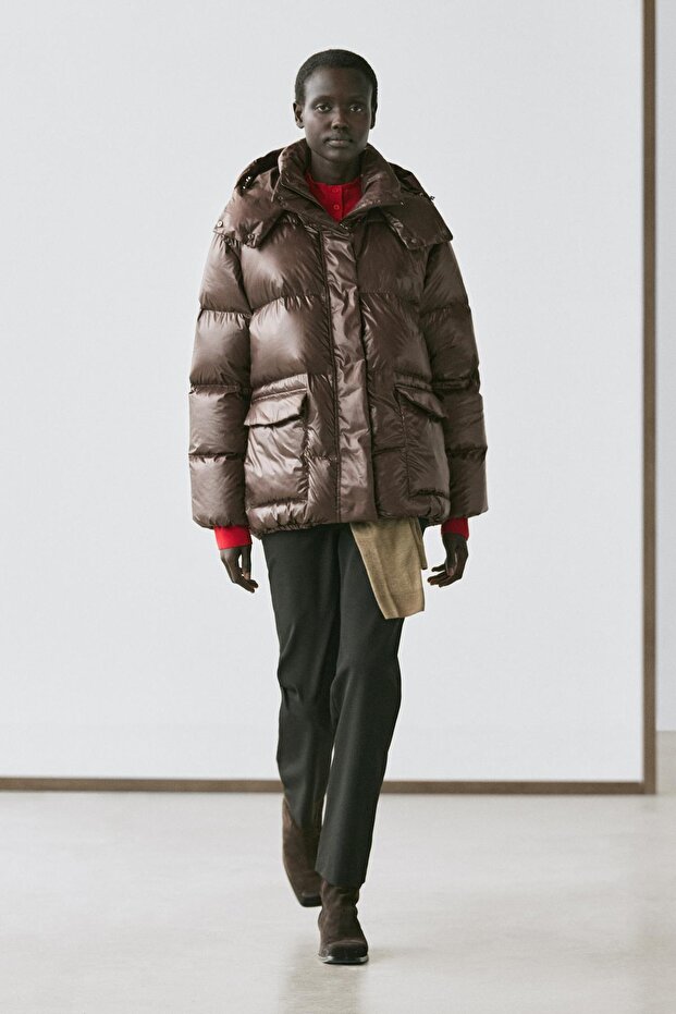 Parlak şişme mont - 1