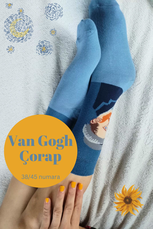 جوارب فان جوخ منقوشة للجنسين-38/45 - 5