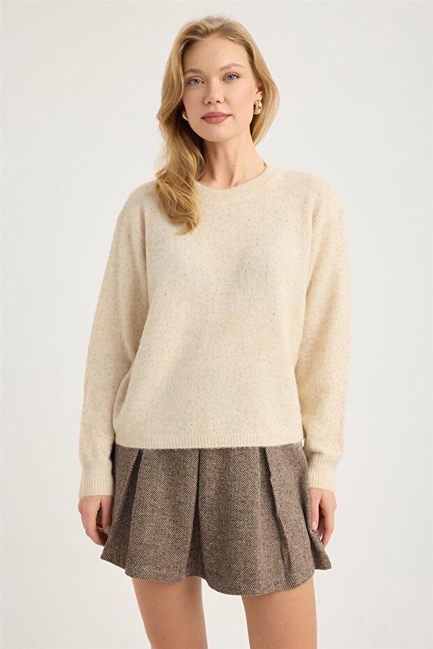 Kırma Boncuklu Triko - 1