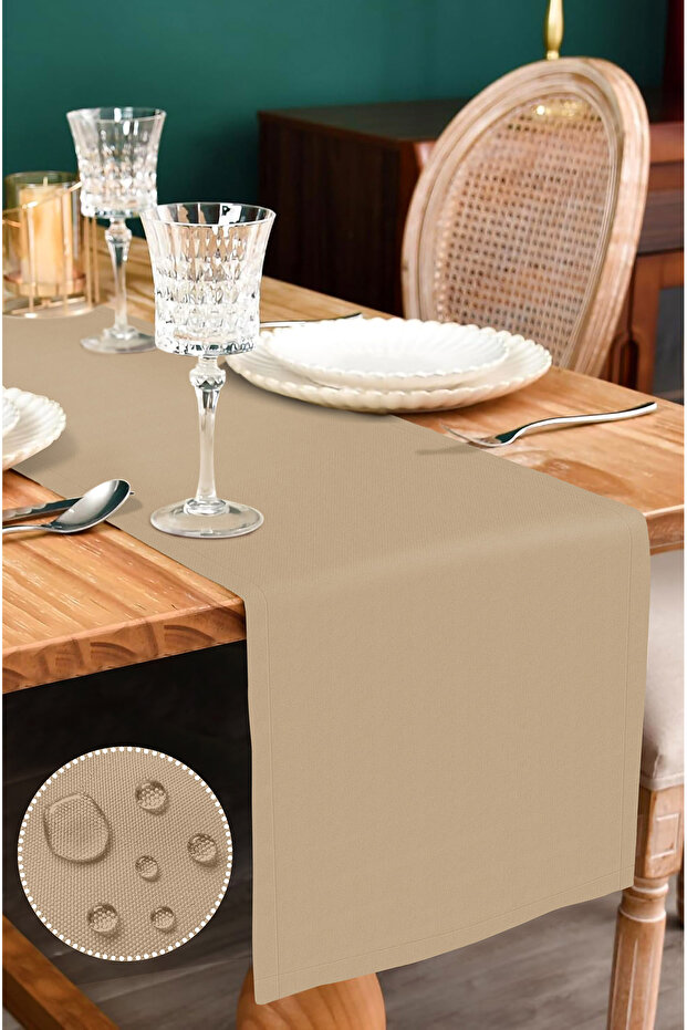 Canvas Liquid-Proof Stain-Resistant Runner Beige 50 X 150cm