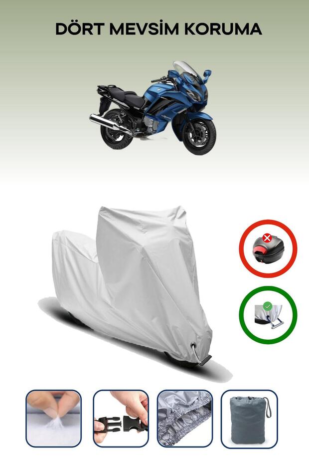 Grey Lock Compatible Yamaha Fjr 1300 Compatible Motorcycle Tarpaulin Waterproof