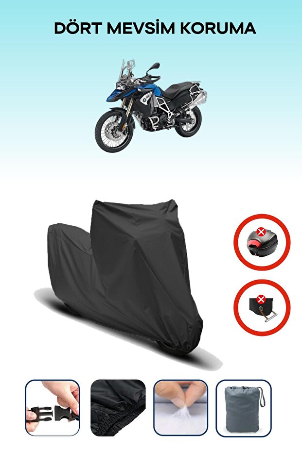 Black Rear Case Lock Incompatible Bmw F 800 Gs Adventure Compatible Motorcycle Tarpaulin, 4Seasons