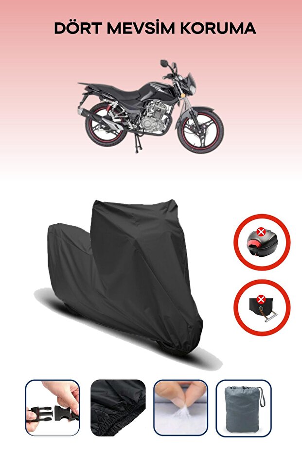 Black Rear Bag Lock Incompatible Mondial 150 Mh Drift Compatible Motorcycle Tarpaulin, 4 Seasons