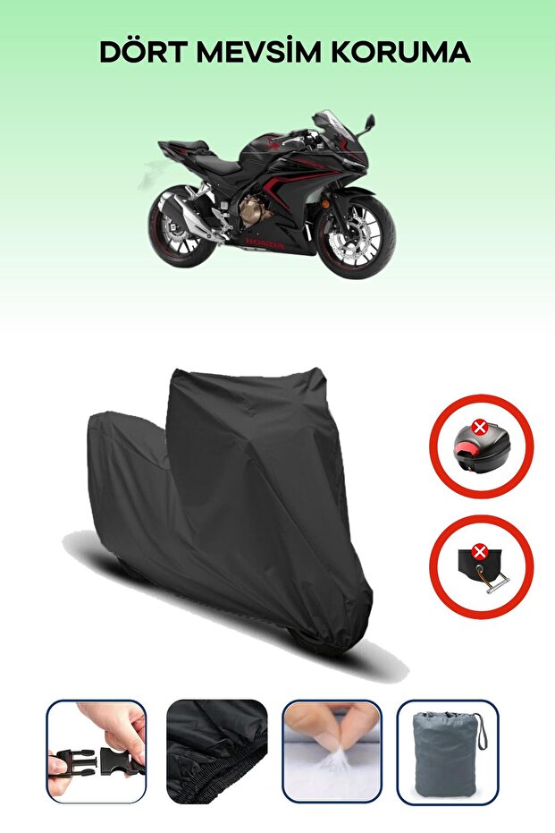 Black Rear Bag Lock Incompatible Honda Cbr 500R Compatible Motorcycle Tarpaulin, 4 Seasons